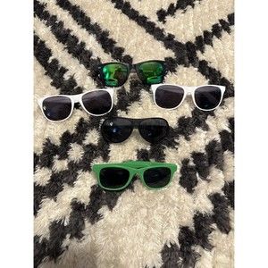 Kids Sunglasses lot Green White Mirror Lens 5 Glasses Included